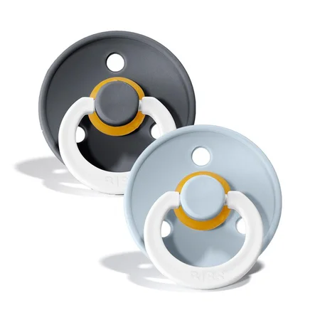 Bibs 2-pak rund sut, str 2 - Iron NIGHT/Baby Blue NIGHT