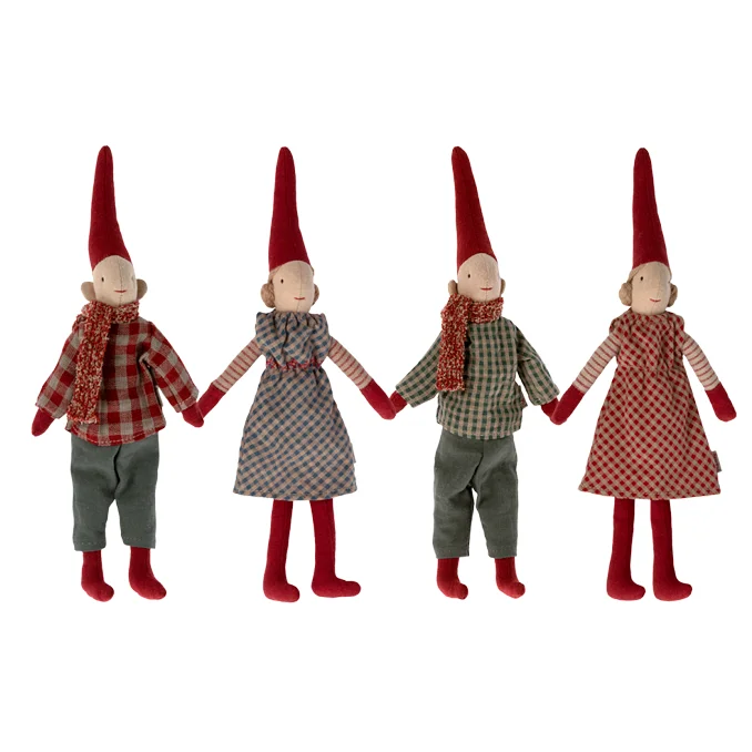 Maileg Pixy-Mädchen "Nissepige" rotes Kleid, Gr. 1