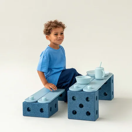 MODU Balancierbahn 17 Teile, Deep Blue/Sky Blue