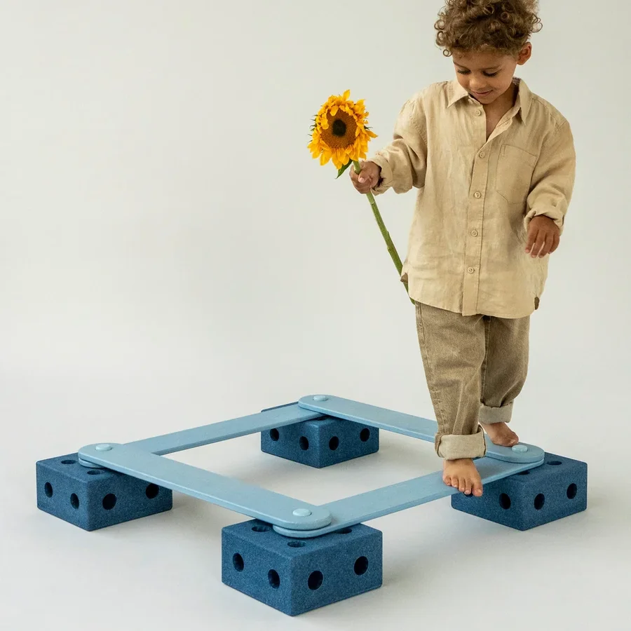 MODU Balancierbahn 17 Teile, Deep Blue/Sky Blue