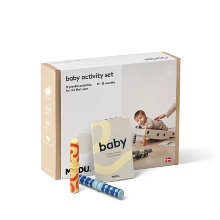 MODU Baby Aktivitäts-Set, 10 Teile - Sand Grey/Honey Yellow