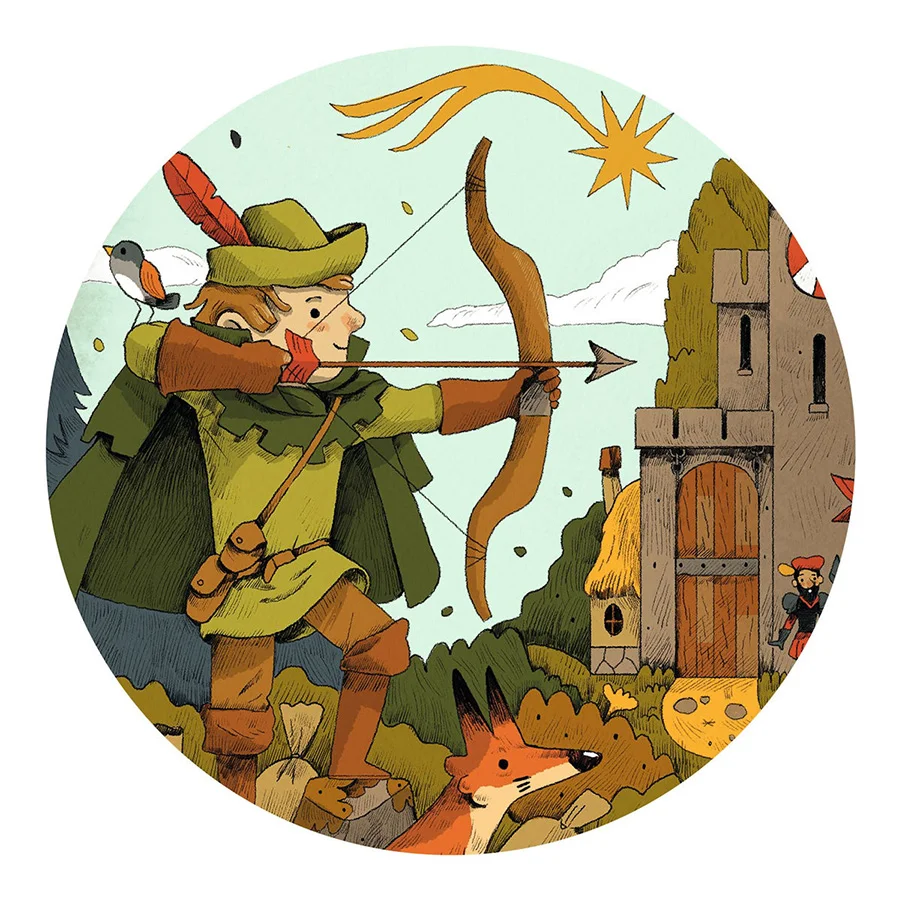 Djeco Silhouetten-Puzzle Robin Hood, 36 Teile