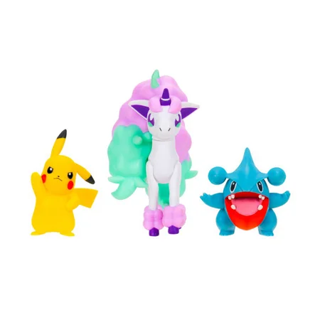 Pokémon 3er-Pack Battle Figuren, Pikachu/Gible/Galarian Ponyta