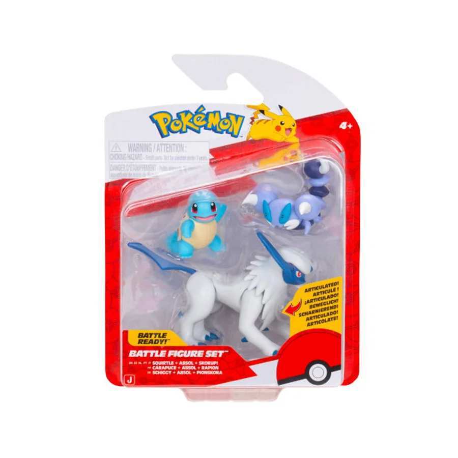 Pokémon 3er-Pack Battle Figuren, Squirtle/Absol/Skorupi