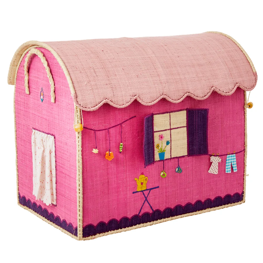 Rice opbevaringskurv, caravane pink - stor
