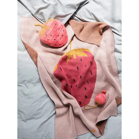 Ferm Living babytæppe, jordbær