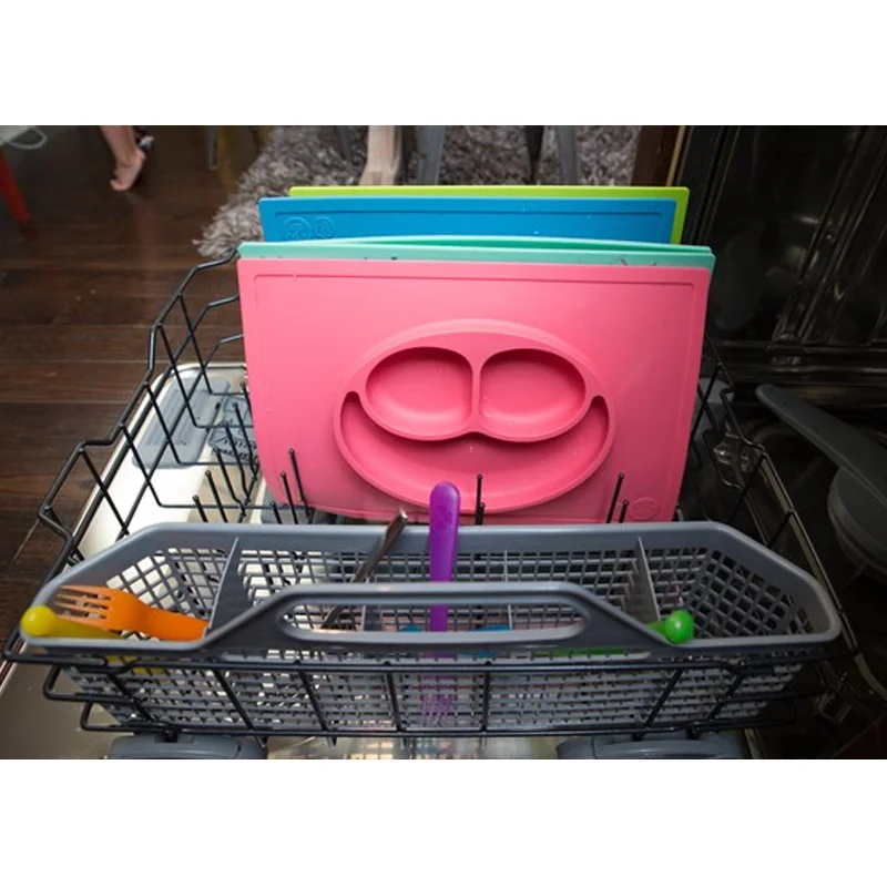 Ezpz Happy Mat - tallerken og dækkeserviet i et - grå