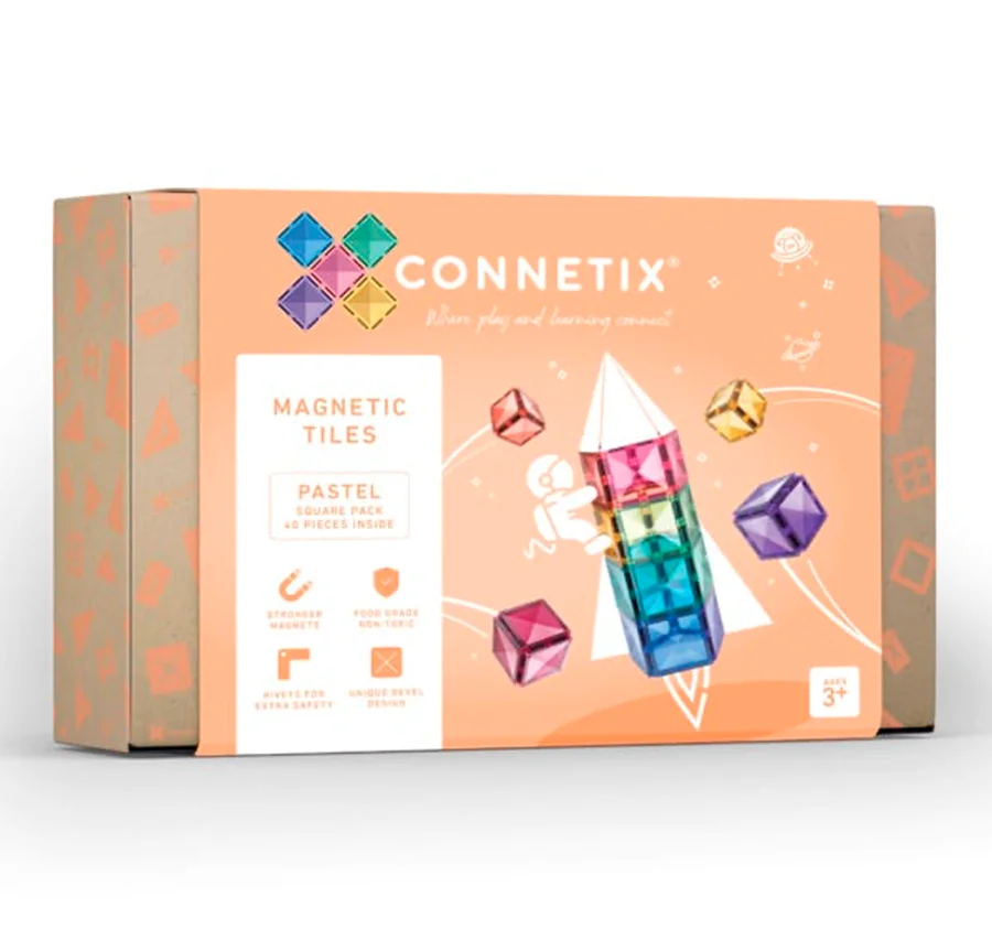 Connetix Magnetbausteine Pastell, Erweiterungs-Set - 40 Teile