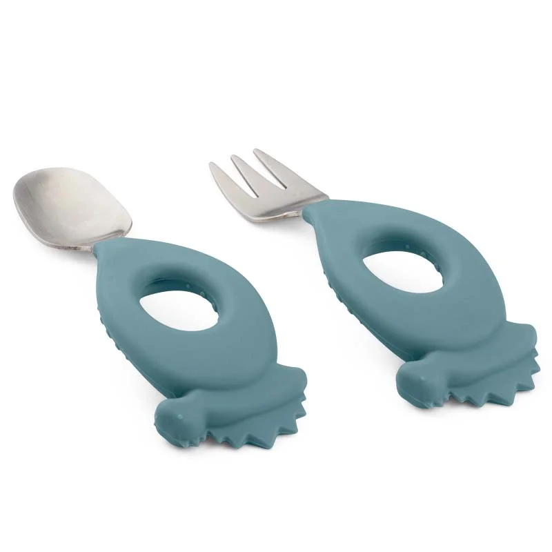 Liewood Stanley Baby Besteck Set, Dino/ Whale blue