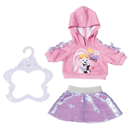 BABY Born Kapuzenpulli mit Pailletten-Rock, 43 cm