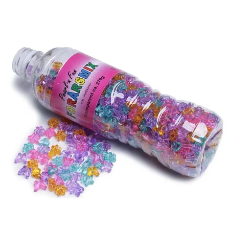 Kongoperlen in der Flasche, transparenter Frühlingsmix