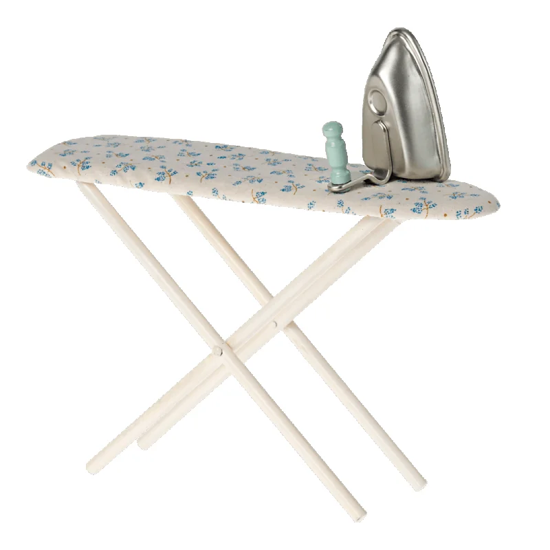 Maileg Bügelbrett und Bügeleisen, blaue Blumen