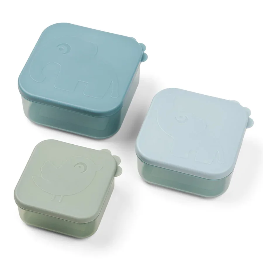 Done by Deer 3-pak snack boks, Deer friends blue