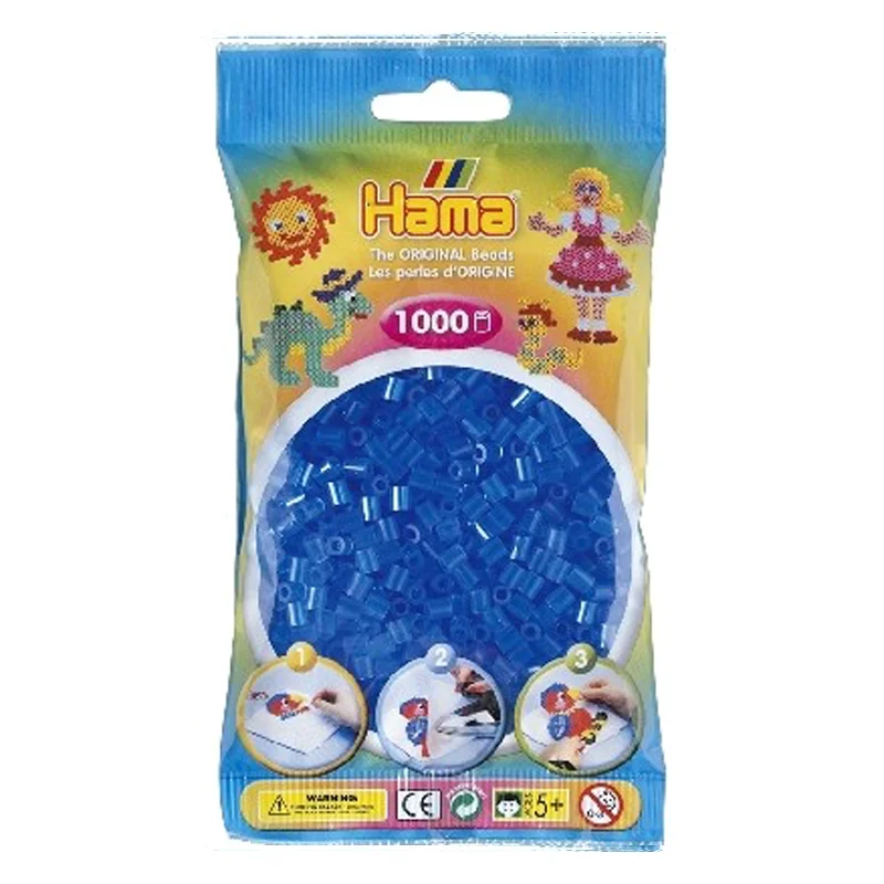 Hama perler 1000 stk transparent blå, frv 15
