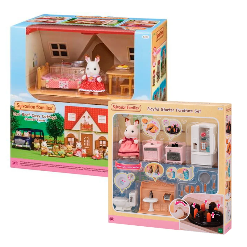 Sylvanian sampakke m.Hyggehytten og komplet indretningssæt