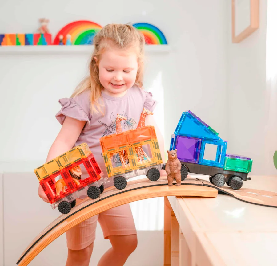 Connetix Magnetbausteine Rainbow Transport-Paket - 50 Teile