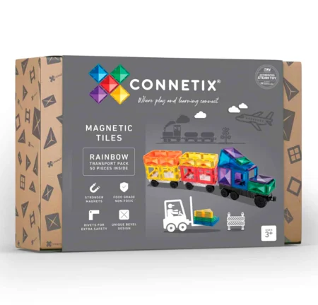Connetix Magnetbausteine Rainbow Transport-Paket - 50 Teile