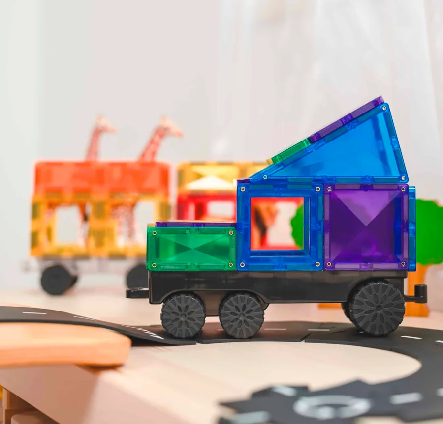 Connetix Magnetbausteine Rainbow Transport-Paket - 50 Teile