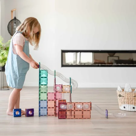 Connetix Baumagneten, Pastell Kugelbahn - 80 Teile