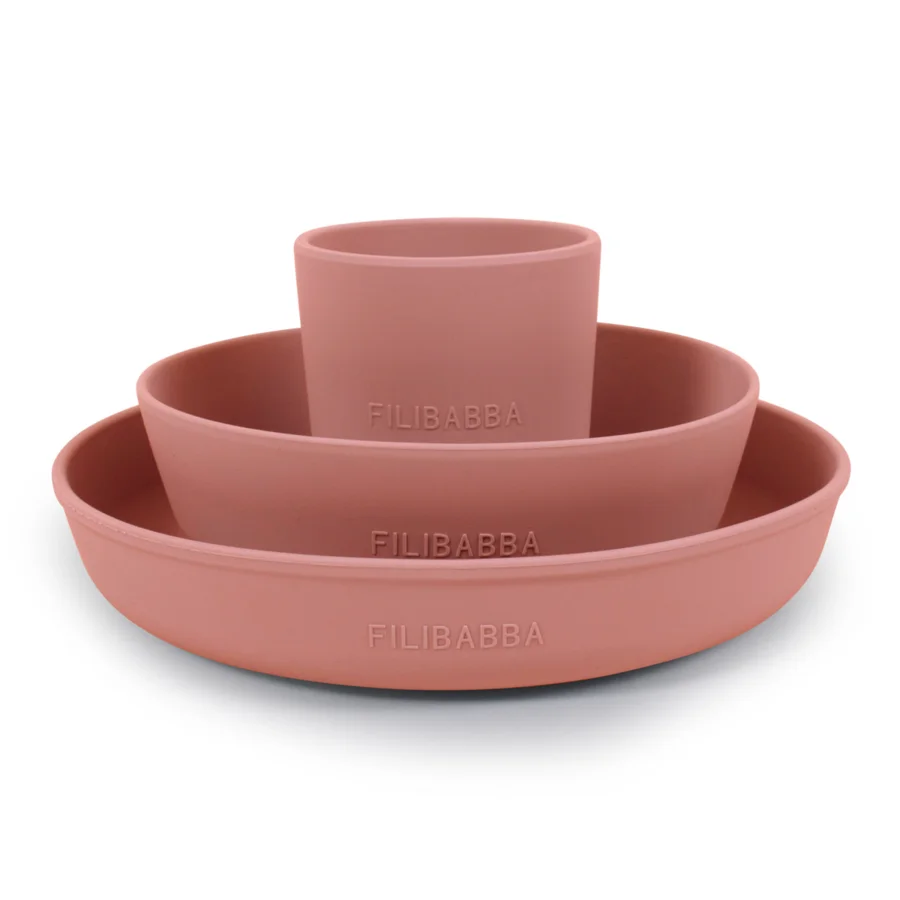 Filibabba Silikon-Geschirrset, rosa