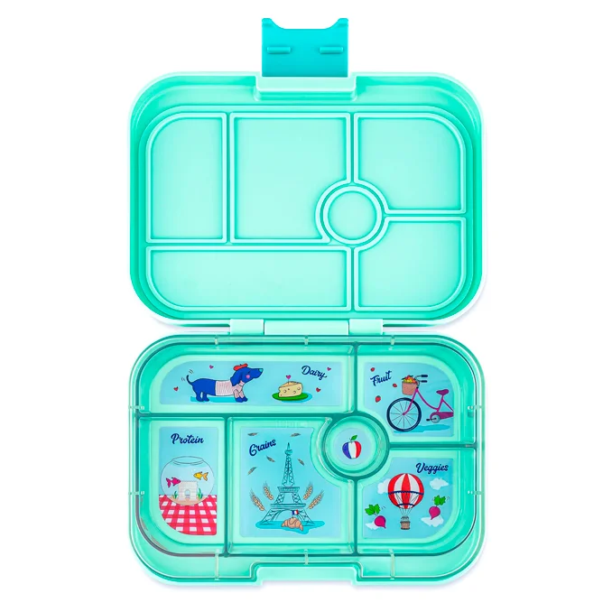 Yumbox Original Brotbox mit 6 Fächern, Serene aqua - Paris tray