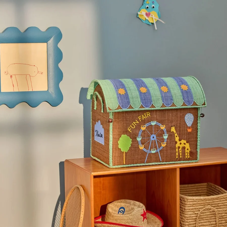 Rice Opbevaringskurv, Fun Fair Blå - Lille
