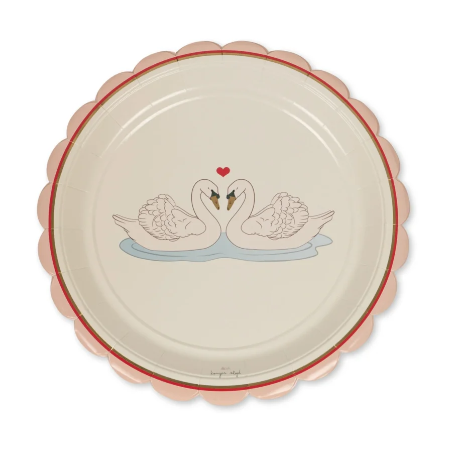 Svane Geburtstags-Pappteller, swan, Konges Sløjd 