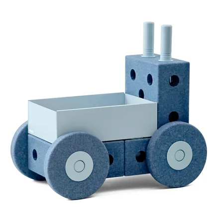 MODU 3-i-1 Gåvogn, 17 Dele - Deep Blue/Sky Blue