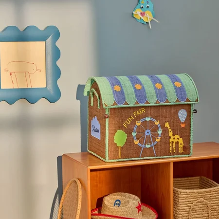 Rice Opbevaringskurv, Fun Fair Blå - Lille