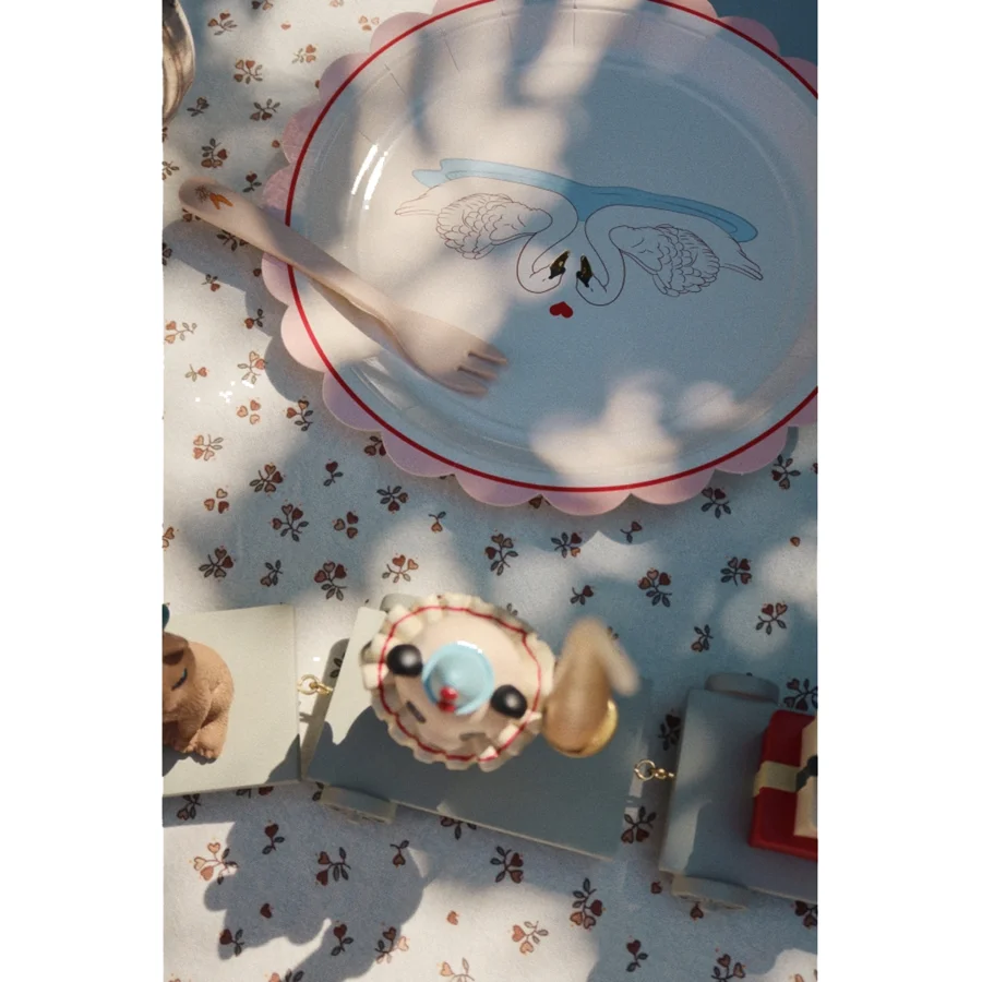 Svane Geburtstags-Pappteller, swan, Konges Sløjd 