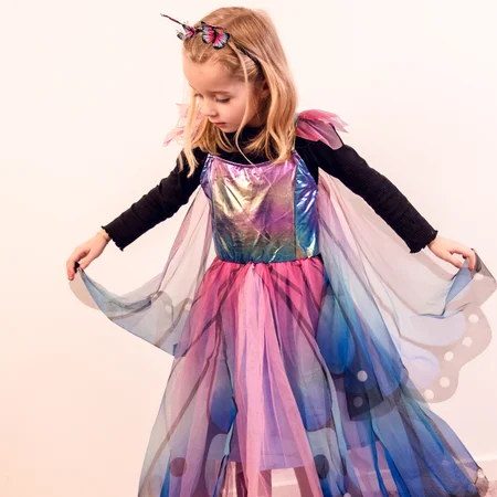 Great Pretenders Schmetterlingskleid mit Flügeln, blau/pink