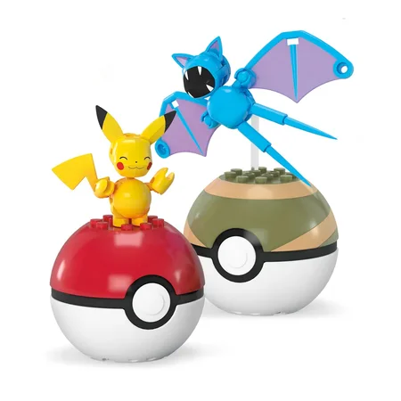 MEGA Pokemon Pokeball 2er-Pack, Pikachu und Zubat