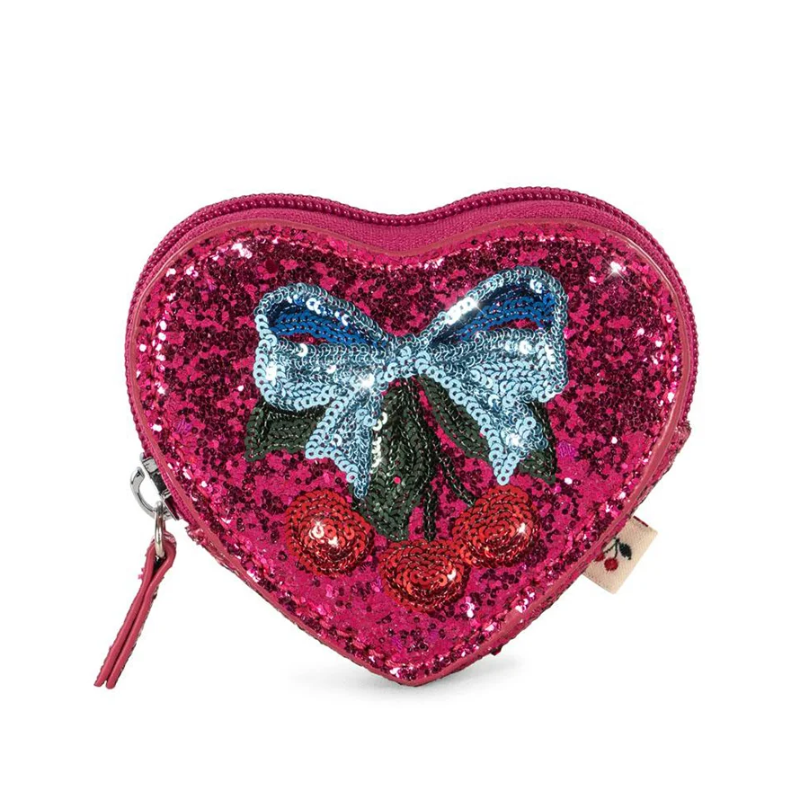 Konges Sløjd Tut Portemonnaie Glitzerherz, Sangria