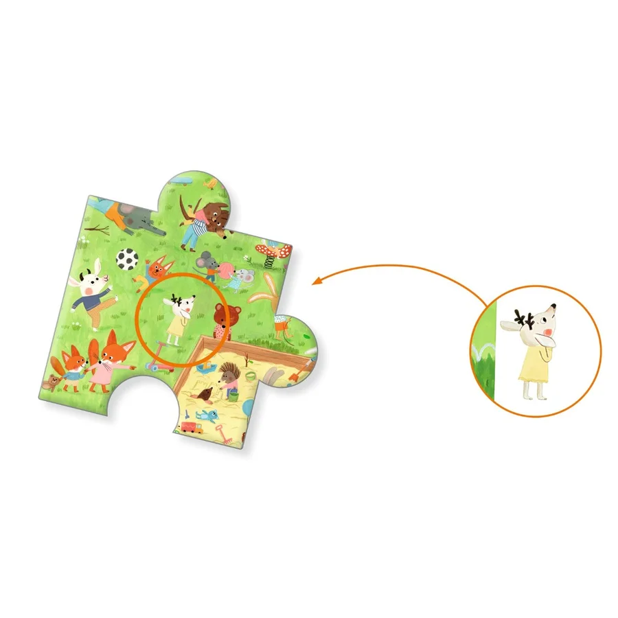 Djeco Wimmelpuzzle, Garten - 35 Teile