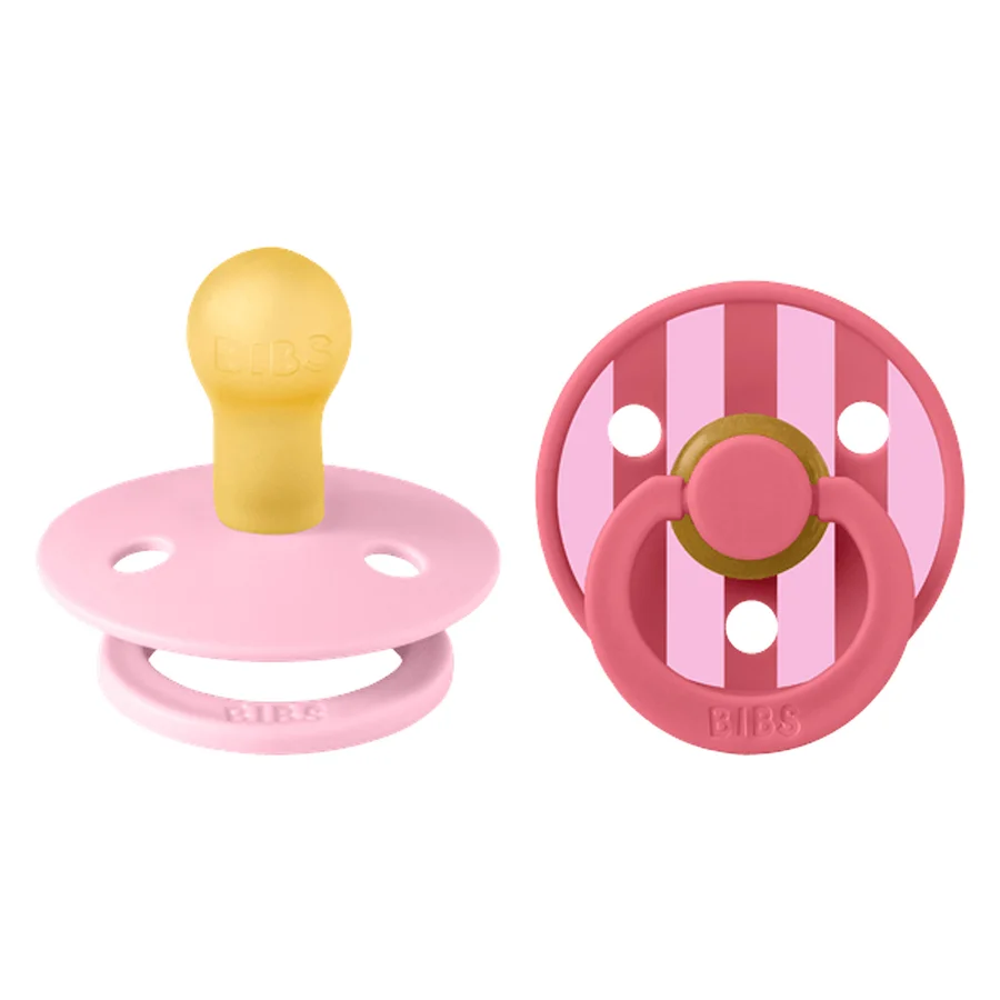 BIBS Studio Line 2er-Pack Schnuller, Größe 1 - baby pink/coral mix
