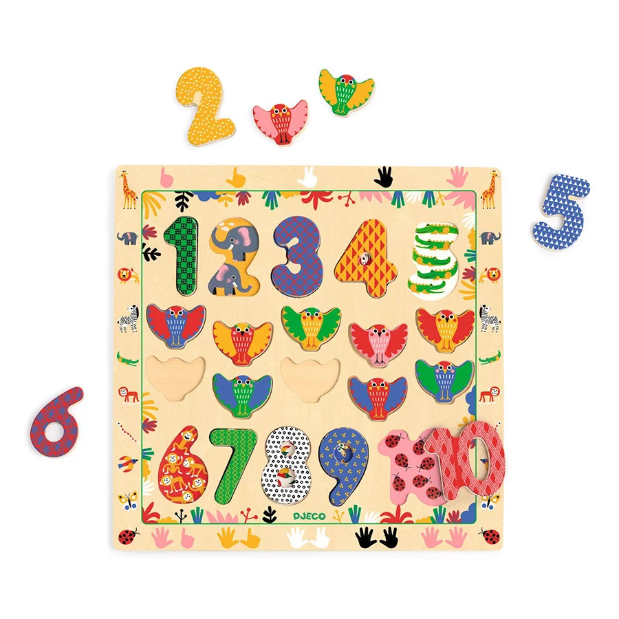 Djeco Puzzles, Wir zählen - Zahlen lernen mit Tieren