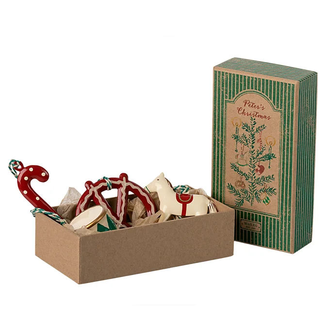 Maileg Metal-Ornament-Set "Peters Weihnachten"