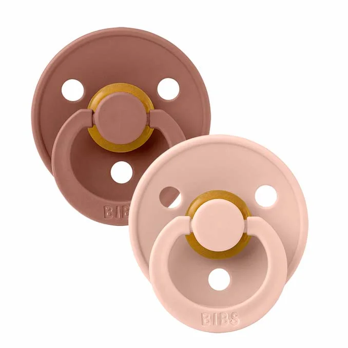 BIBS 2 pak, rund sut, str 2 - woodchuck / blush