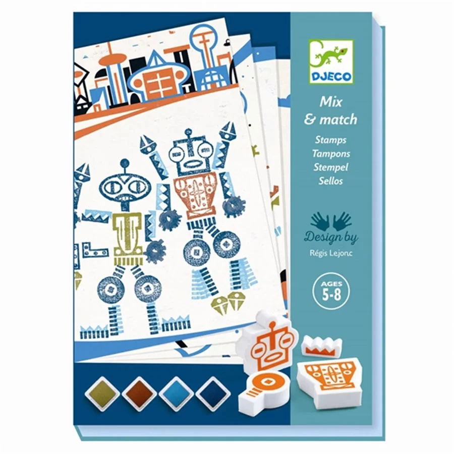 Djeco Stempelset Mix & Match - Alien-Roboter