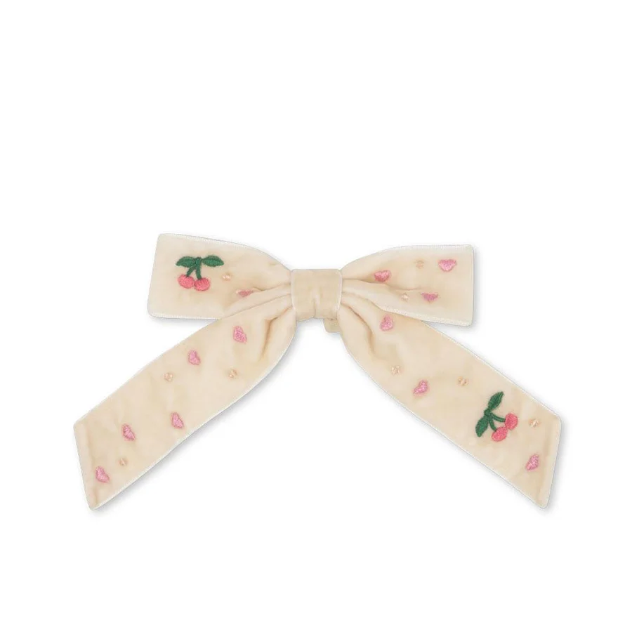 Konges Sløjd Schleifenspange mit Perlen, ivory