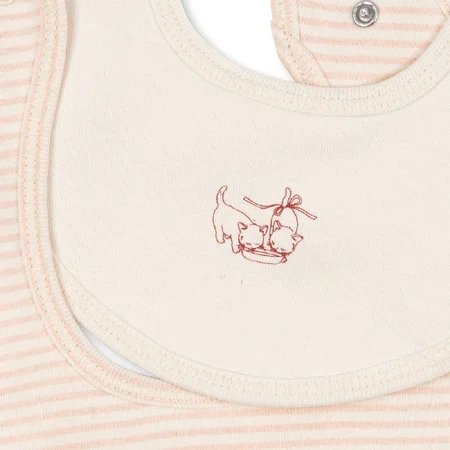 Konges Sløjd Fanga Fio Stripe 2er-Pack Lätzchen, Blush Mix