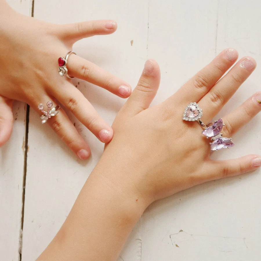 Konges Sløjd Dreamy Herzbox mit Ringen, 14 Stück