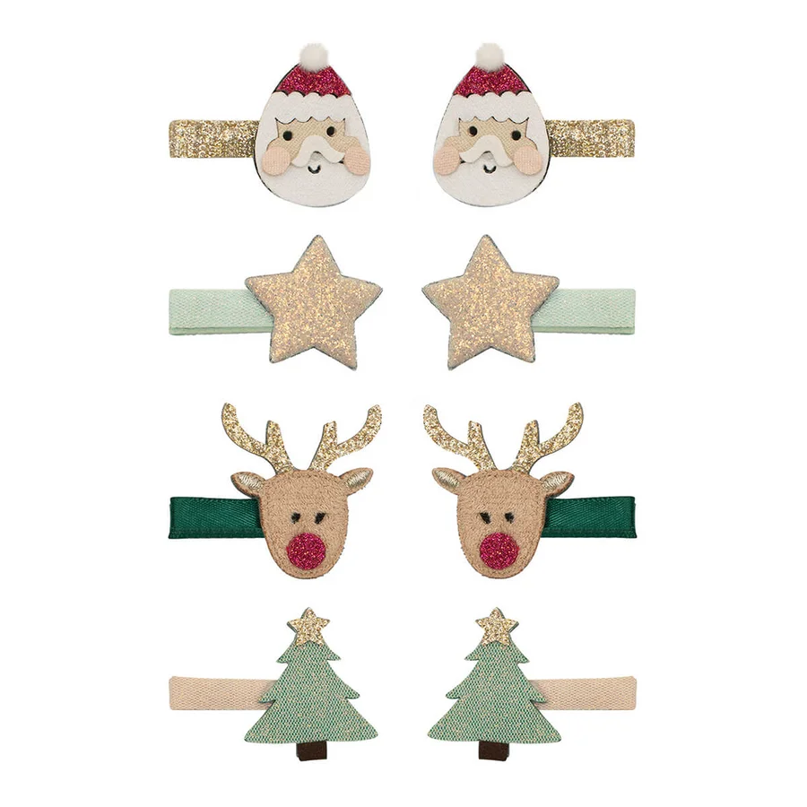 Mimi & Lula 8er-Pack Haarspangen - Mini Santa Christmas