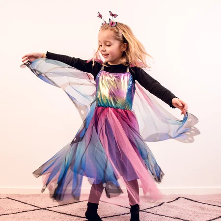 Great Pretenders Schmetterlingskleid mit Flügeln, blau/pink