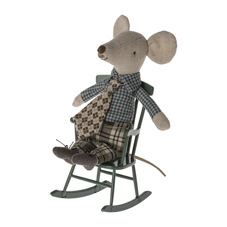 Schaukelstuhl Maus, Dunkelgrün, Maileg 