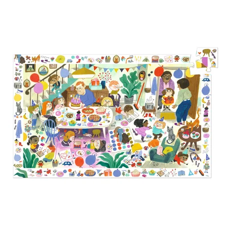 Djeco Wimmelbildpuzzle, Geburtstag, 54 Teile