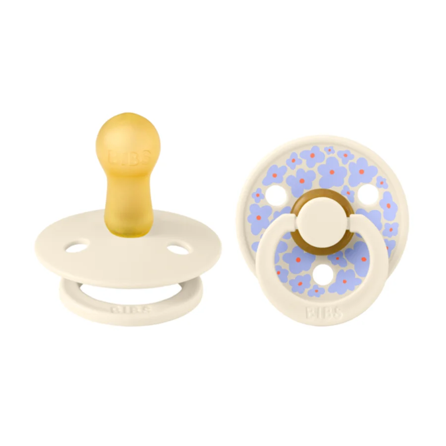 Studio Line 2er-Pack Schnuller Größe 2 mit Blumen, Ivory, BIBS