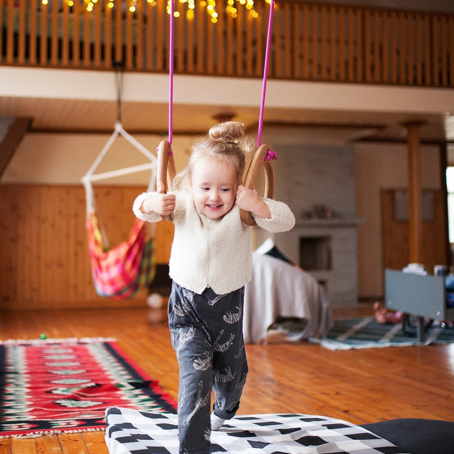 Lillagunga Ringe, fuchsiafarbene Seile, 2-2,80 m