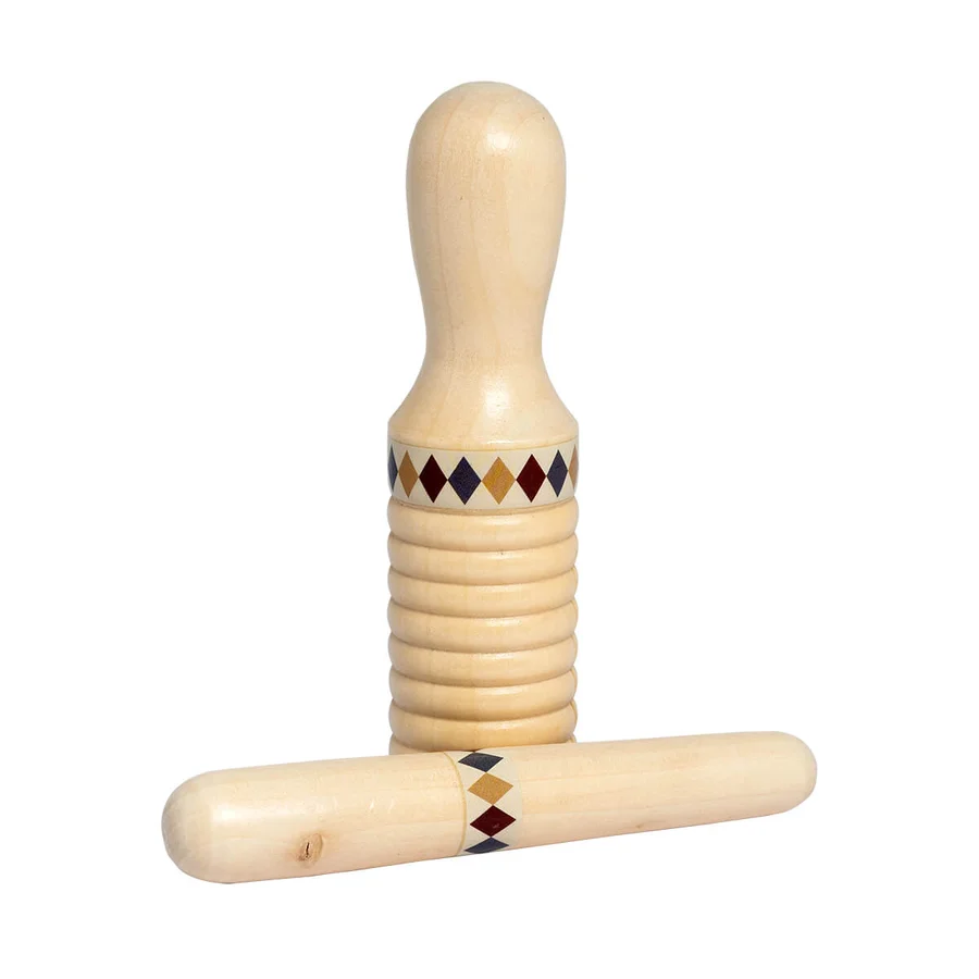 Mamamemo Guiro aus Holz, Harlekin