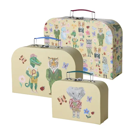 Rice Papkuffert 3-pak med Nathalie Lété Print, Creme